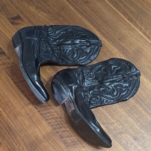 Men's Black Leather Western Boots